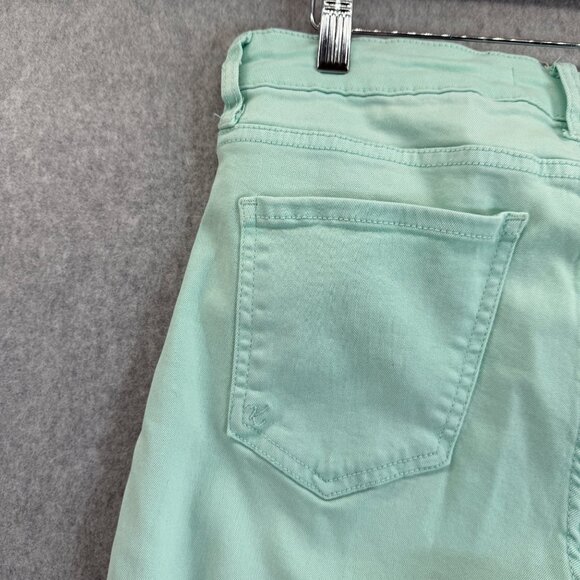 Kut From The Kloth Amy Crop Straight Leg Mint Seafoam Pants Rolled Cuff Size 10 - Picture 11 of 16